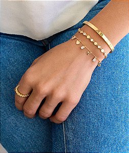 Pulseira Clara em prata e ouro 18K