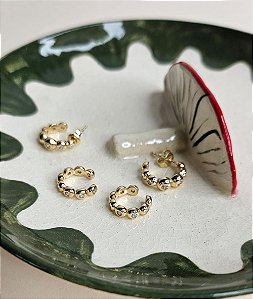 Piercing Gretta em prata e ouro 18k