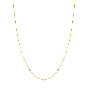 Fio veneziano com bolinhas 70 cm ouro 18K