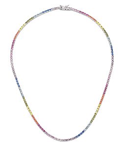 Choker riviera rainbow prata 925 com ródio