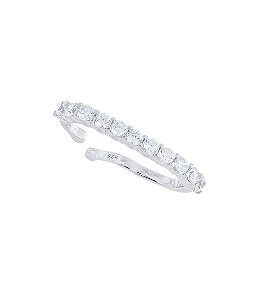 Ear hook cristal em prata e ródio