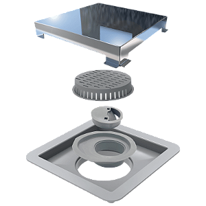 Linear ELLEVE - RALO LINEAR SQUARE TAMPA INOX POLIDA 15X15CM