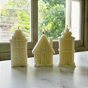 Vela Natural | Casa Germânica | Kit com 3 Casas