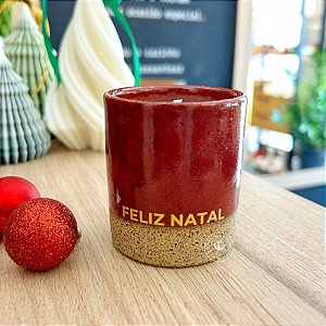 Vela Natural | Cerâmica | Intenções | Feliz Natal | 120g