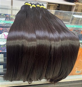 Cabelo Brasileiro Castanho Liso Tamanho 65cm - 50g
