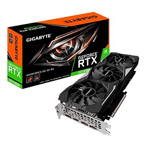 Placa de VIdeo Gigabyte GeForce RTX 2070 Super 8GB Windforce OC 3X 256-bit, GV-N207SWF3OC-8GD