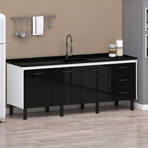 Gabinete Madeira Preto/Preto 011522 1.94MT