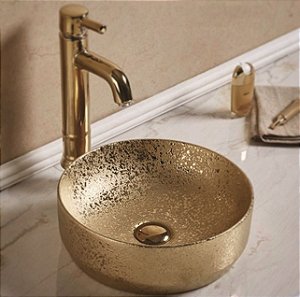 Cuba Apoio Evier Gold Banheiro Dourado 35cm