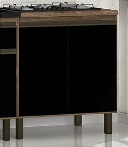 Gabinete CookTop Madeira Ativon Avelato/Preto 2942 0,80MT
