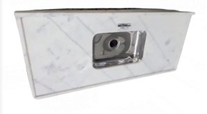 Pia Marmore Branco Cuba rasa/Acabamento simples 1.00MT