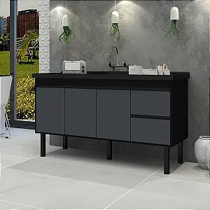 Gabinete Madeira Preto/Grafite 453424 1.74MT