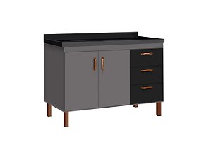 Gabinete Madeira Cinza/Preto 472242 1.14MT