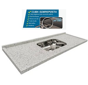 Pia granito Branco Pitaya Cuba funda/sobreposta/acabamento duplo 1.20MT