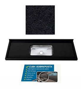 Pia granito Preto Aracruz Cuba funda/sobreposta/acabamento duplo 2.00MT