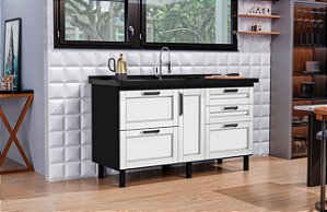 Gabinete Madeira Preto/Branco 436321 1.44MT
