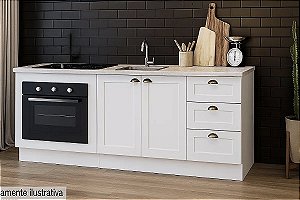 Gabinete Madeira C/Rodape C/Entrada para forno 59x41cm Provençal Branco 487510 GD 2.00MT