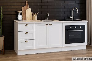 Gabinete Madeira C/Rodape C/Entrada para forno 59x41cm Provençal Branco 487510 GE 2.00MT