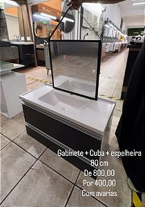 Kit Gabinete + Cuba + espelheira mostruário última peça