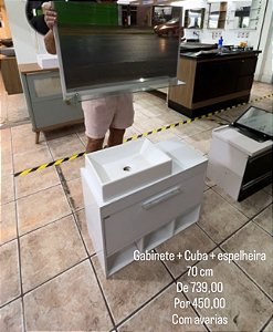 Kit Gabinete + Cuba + espelheira mostruário última peça