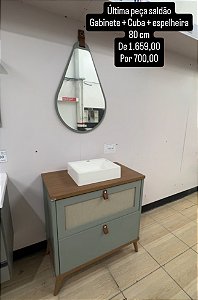 Kit Gabinete + Cuba + espelheira mostruário última peça saldão promoção 80 cm