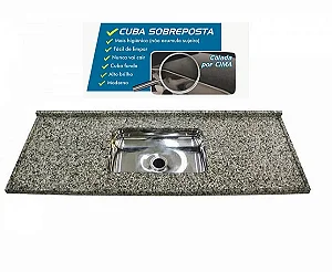 Pia granito Ocre Cuba funda/sobreposta/acabamento duplo  1.60MT 08830