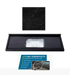 Pia granito Sao Gabriel Negresco Cuba funda/sobreposta/acabamento duplo 1.60MT