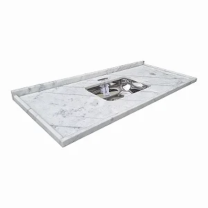 Pia Marmore Branco Cuba rasa/Acabamento simples 1.60MT