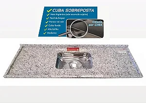 Pia granito Branco Portinari Cuba funda/sobreposta/acabamento duplo 1.40MT