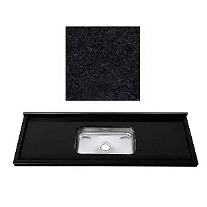 Pia granito Preto Aracruz Cuba rasa/Acabamento simples 1.60MT