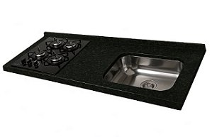 Pia granito Verde ubatuba Cuba Funda/Sobreposta/Parte seca e corte cooktop Nicho 53x36 - 4 bocas Esquerdo 1.20MT