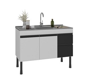 Gabinete Madeira Branco/Preto 490212 1.14MT