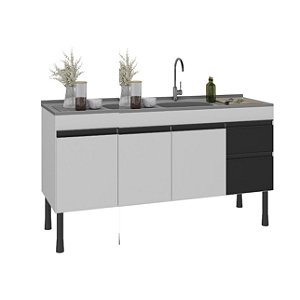 Gabinete Madeira Branco/Preto 490312 1.44MT