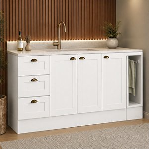 Gabinete Madeira C/Rodape Provençal Branco 48741 GE 1.80MT