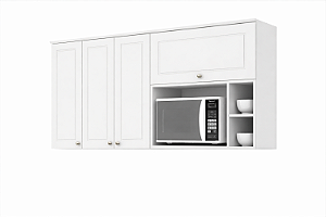 Aereo Madeira Provençal C/Nicho para microondas Branco 2.00MT