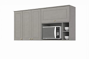 Aereo Madeira Provençal C/Nicho para microondas Cinza 2.00MT