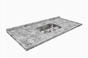 Pia granito Onix Cinza Cuba rasa/Acabamento simples 1.20MT