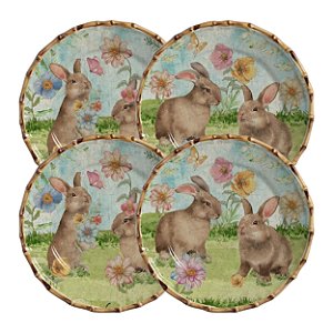 CONJ.4 PRATOS RASO RABBIT'S GARDEN
