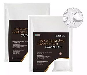 Kit 02 Fronhas Malha Impermeável Ortobom c/Ziper - Não Faz Barulho