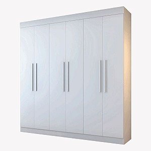 Guarda Roupa 6 Portas Valença Branco - Leifer