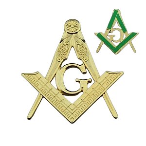 Adesivo Emblema Maçonaria  Esquadro E Compasso  Dourado