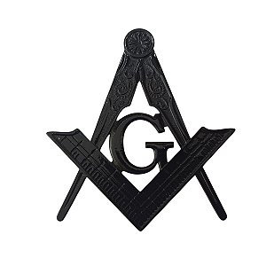 Adesivo Maçonaria Metálico Emblema Maçom - PRETO