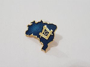 Pin Boton Broche Maçonaria Brasil Azul