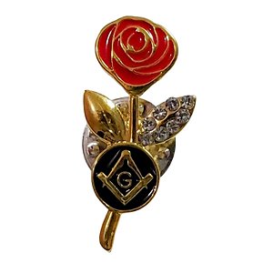 Pin Broche Rosa Vermelha Maçonaria