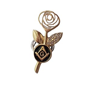 Pin Broche Rosa Branca Maçonaria