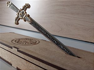 Mini Espada Maçônica Decorativa-Detalhes em Ouro