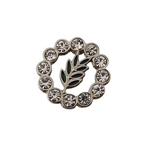 Pin Broche Acácia Strass Incolor - Prateado