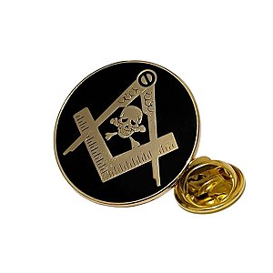 Botton Pin Broche Maçonaria Caveira Esquadro Compasso Maçom