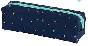 Estojo Estampado Poliester 1 Ziper Enjoy  Azul Escuro BRW
