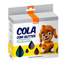 Cola Colorida Com Glitter 25gr c/6 un - Pastel