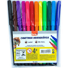 Canetinha Hidrografica Blister Com 12 Cores